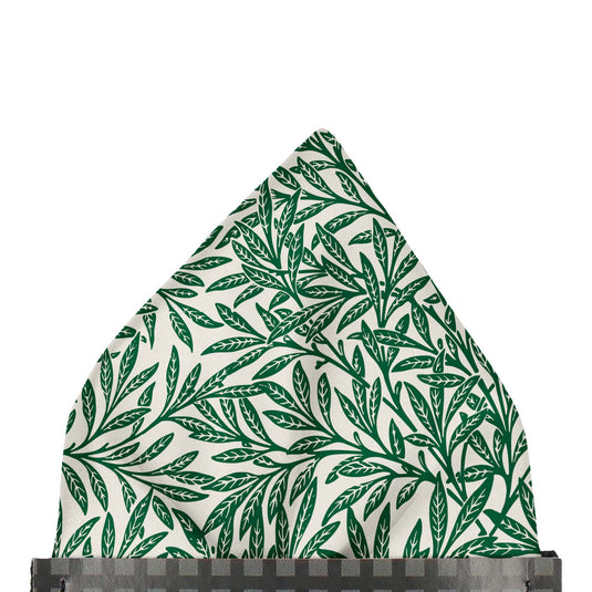 William Morris Nature Ornament Green Pre-Folded Pocket Square