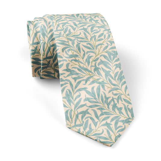 William Morris Willow Bough Teal & Cream Tie