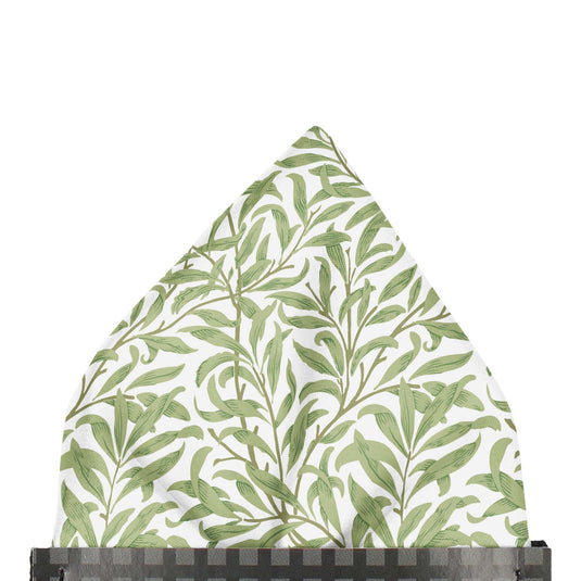William Morris Willow Bough Sage Green Pre-Folded Pocket Square