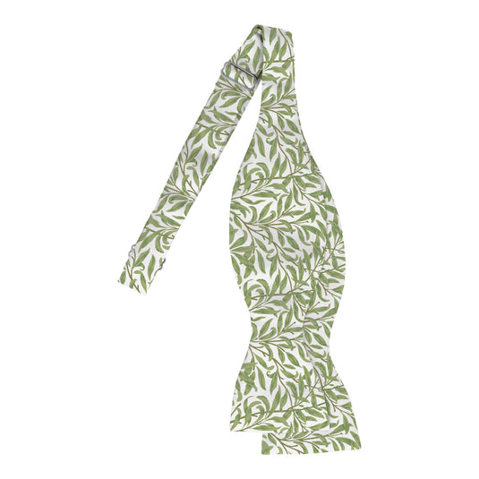 William Morris Willow Bough Sage Green Self-Tie Bow Tie