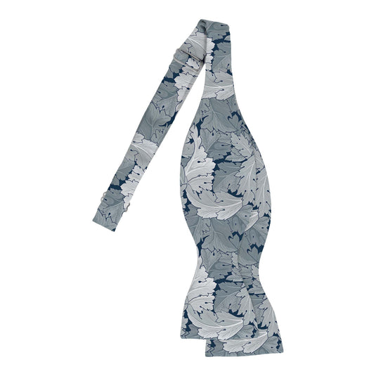 William Morris Flower Garden Navy & Silver Self-Tie Bow Tie