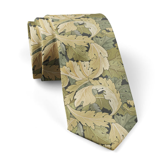 William Morris Flower Garden Green Tie