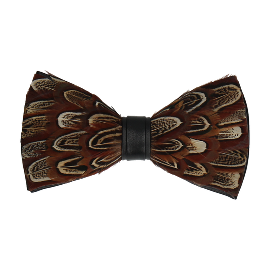 Brown Feather Bow Tie