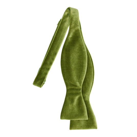 Apple Green Velvet Bow Tie