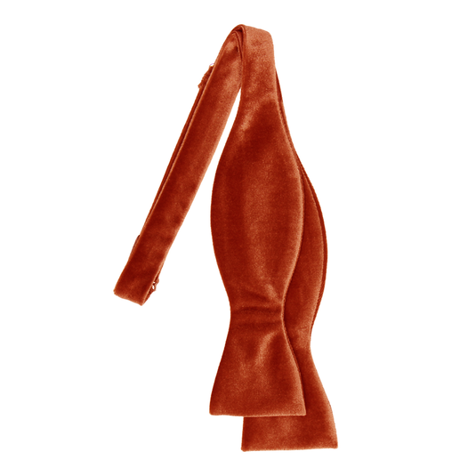 Copper Orange Velvet Bow Tie
