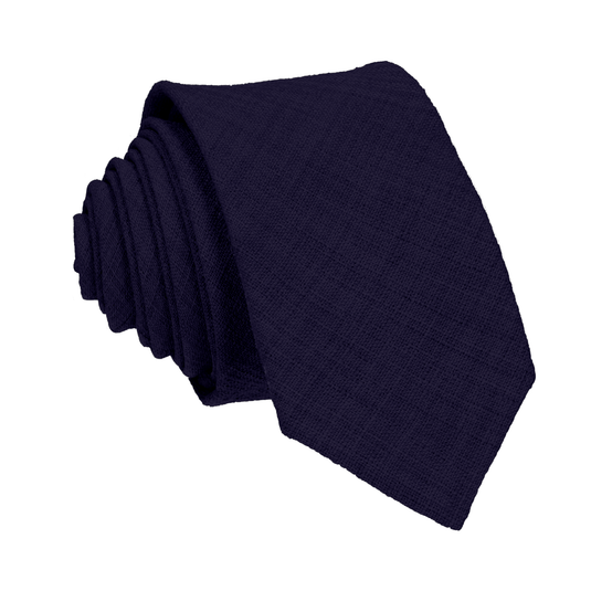 Purple Textured Cotton Linen Tie