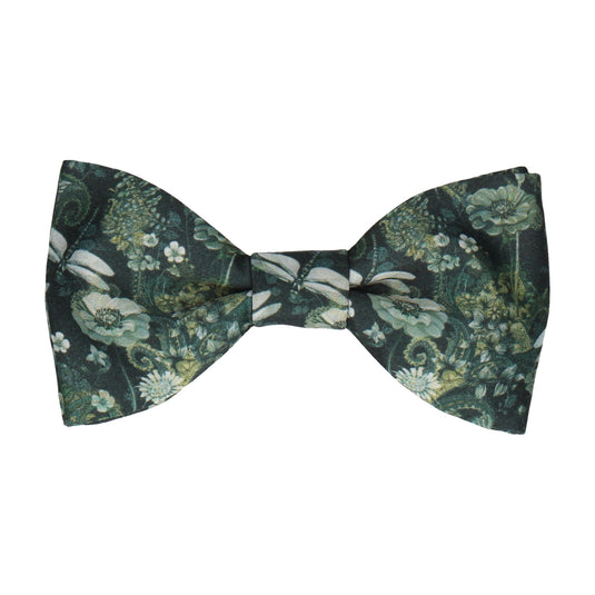 Dragonfly Floral Jungle Green Bow Tie