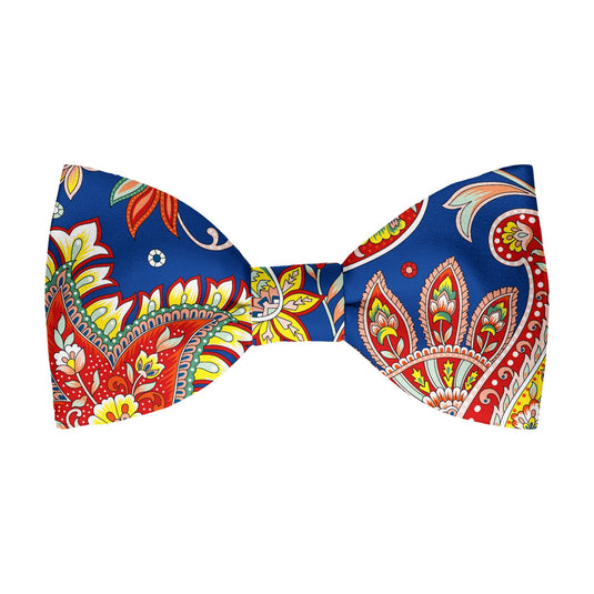 Large Colourful Paisley Royal Blue Bow Tie