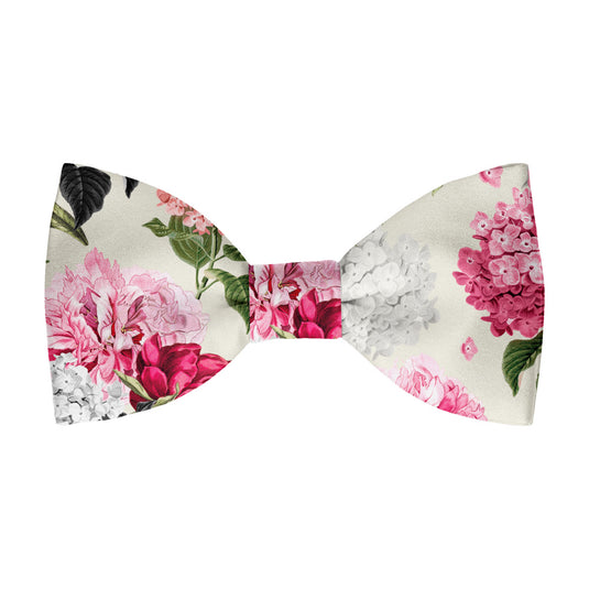 Pink Hydrangeas Oyster Cream Floral Wedding Tie