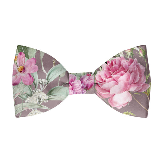 Floral Multicoloured Eucalyptus and Rose Lavender Grey Bow Tie