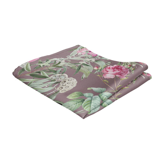Floral Multicoloured Eucalyptus and Rose Lavender Grey Pocket Square