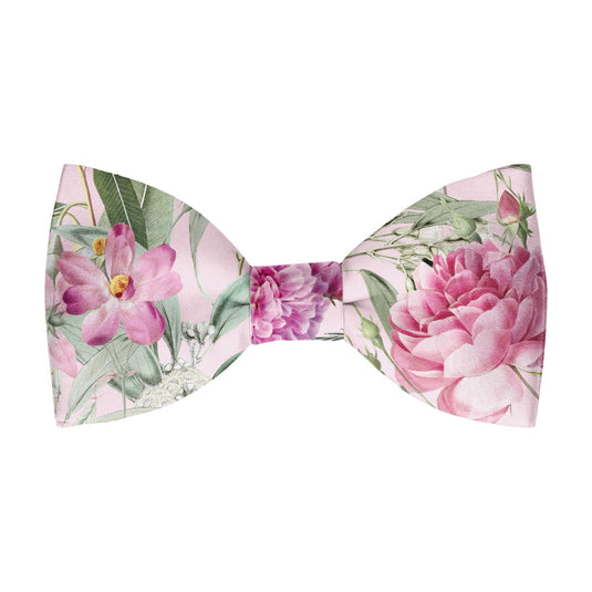 Floral Multicoloured Eucalyptus and Rose Pale Pink Bow Tie