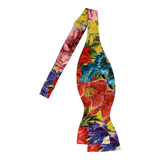 Bright Multicoloured Floral Mix Sunflower Yellow Bow Tie