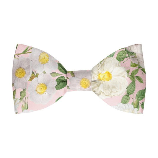 Large White Blossom Blush Pink Bow Tie