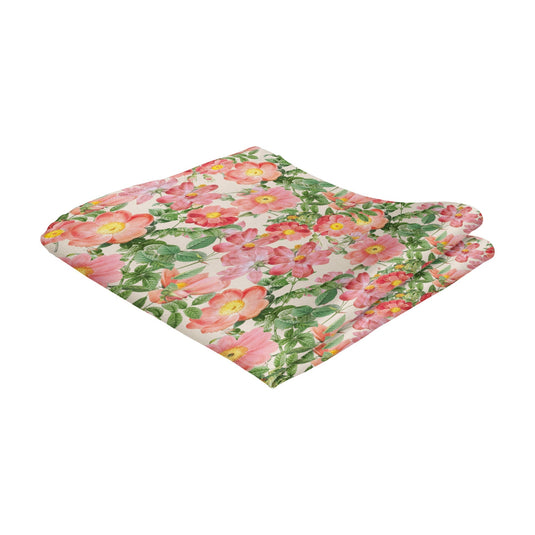 Coral & Pink Anemone Flower Bloom Pocket Square