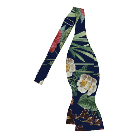 English Garden Multicolour Floral Prussian Blue Bow Tie