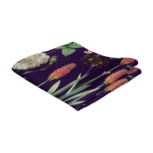 English Garden Multicolour Floral Purple Pocket Square