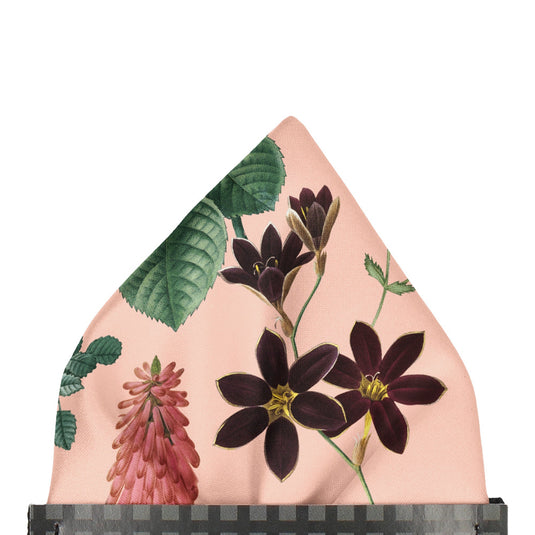 English Garden Multicolour Floral Pink Pocket Square