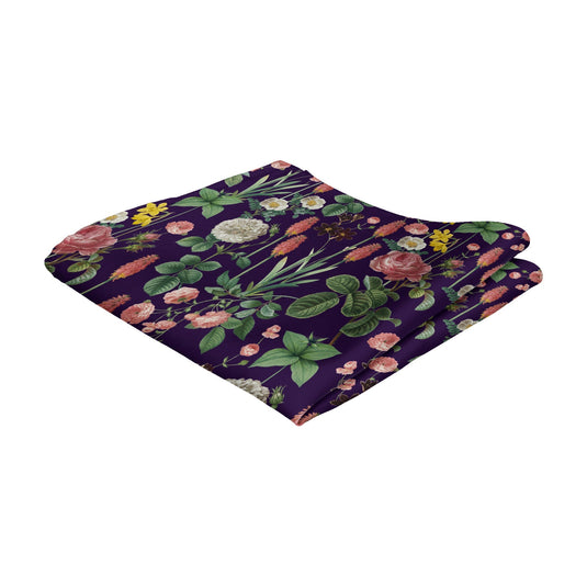 Border Plants Multicolour Floral Purple Pocket Square