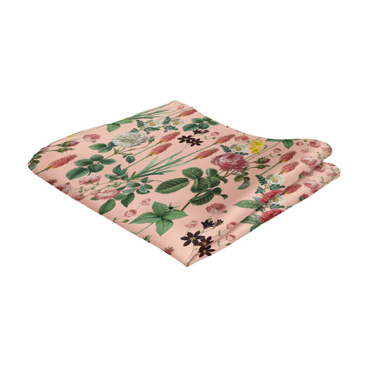 Border Plants Multicolour Floral Pink Pocket Square