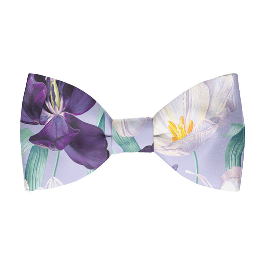 Large White & Purple Tulips Lilac Bow Tie Bow Tie