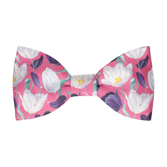Blooming Tulip Flowers & Petals Pink Bow Tie