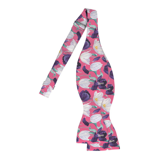 Blooming Tulip Flowers & Petals Pink Bow Tie
