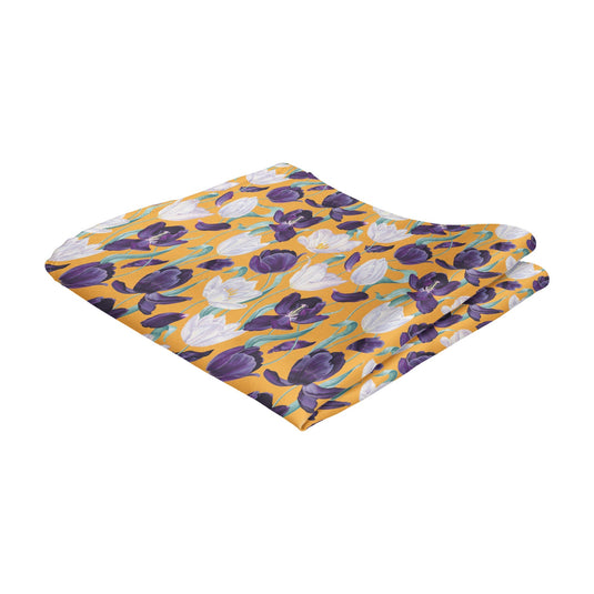 Blooming Tulip Flowers & Petals Saffron Yellow Pocket Square