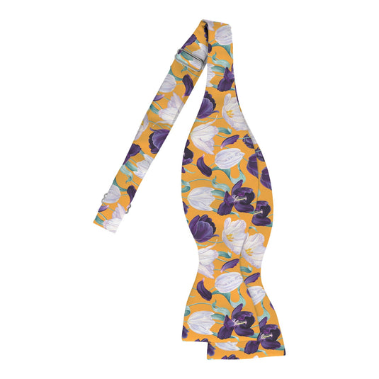 Blooming Tulip Flowers & Petals Saffron Yellow Bow Tie