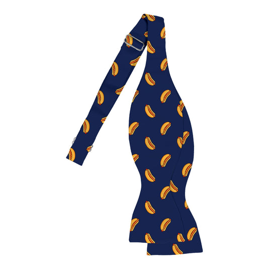 Hot Dogs Weiners Fast Food Navy Bow Tie