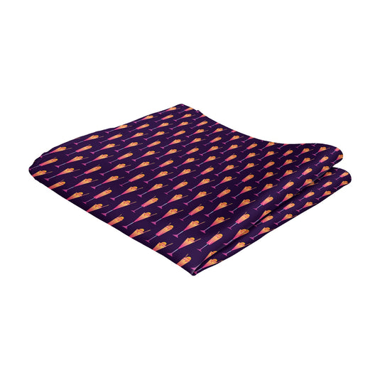 Sunset Cocktails Purple Pocket Square