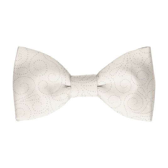 Swirled Grey Dots Ivory Bow Tie