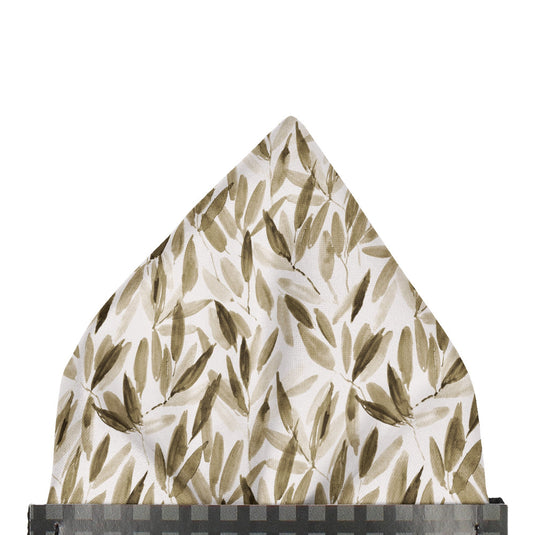 Abstract Watercolour Leaves Cream & Beige Pocket Square
