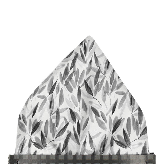 Abstract Watercolour Leaves Grey Multi Pocket Square