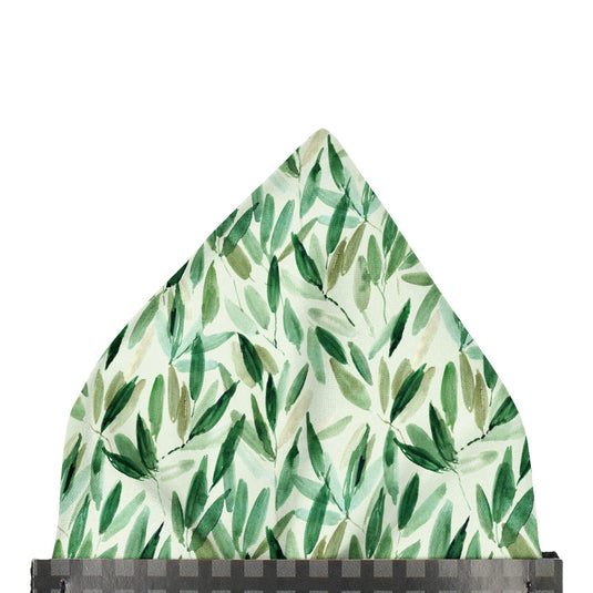 Abstract Watercolour Leaves Green Multi Pocket Square