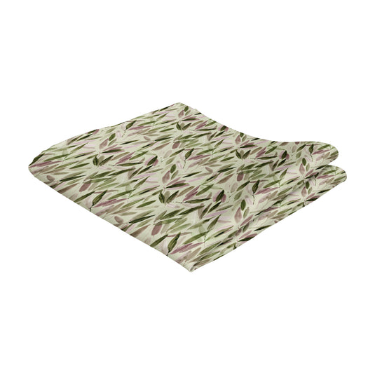Sage Green Watercolour Leaves Pocket Square