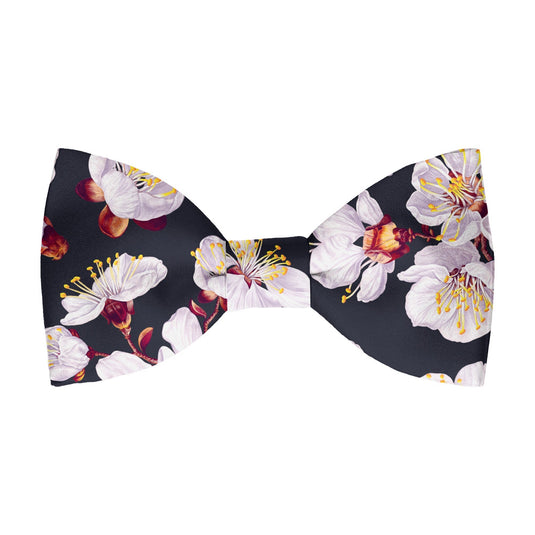 Large Pink Cherry Blossom Midnight Blue Bow Tie