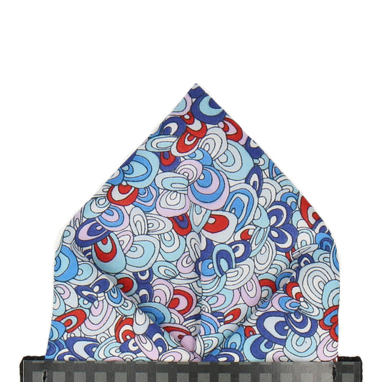 Rainbow Rave in Blue (Liberty Fabrics) Pocket Square
