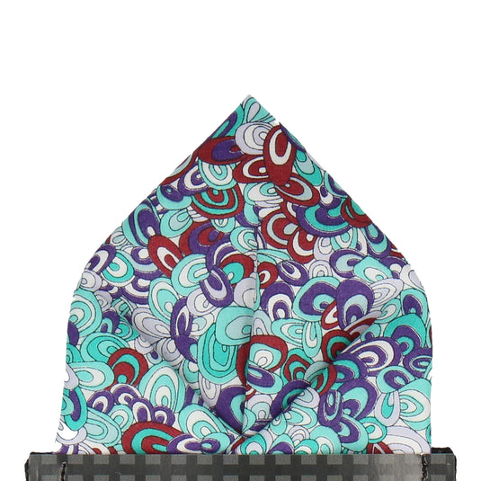 Rainbow Rave in Seafoam (Liberty Fabrics) Pocket Square