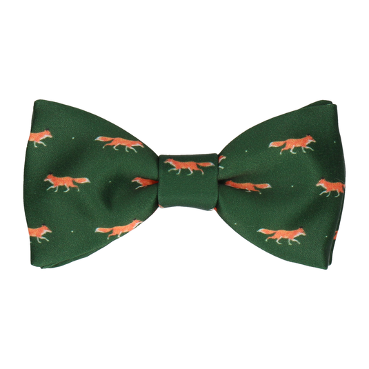 Fox Print Green Bow Tie