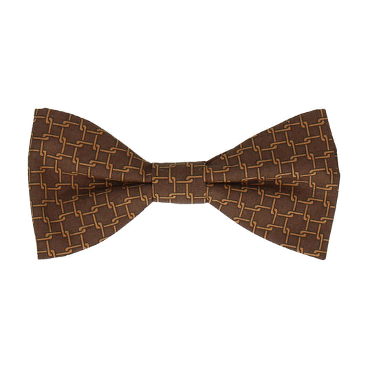 Brown Link Cotton Bow Tie