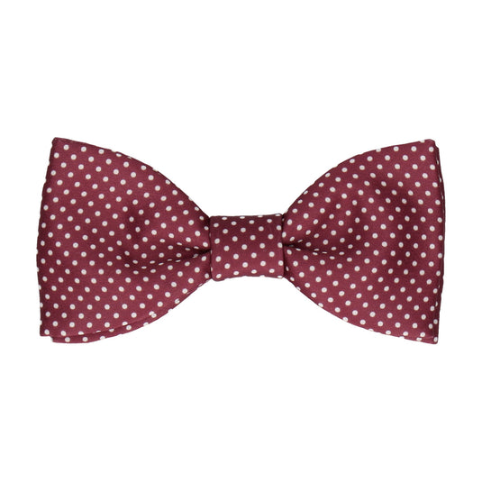 Burgundy Red Pin Dots Bow Tie