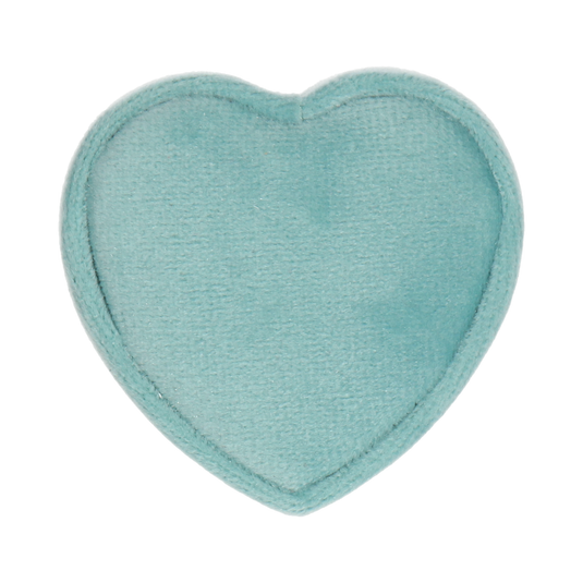 Heart Shaped Velvet Ring Box Duck Egg Blue