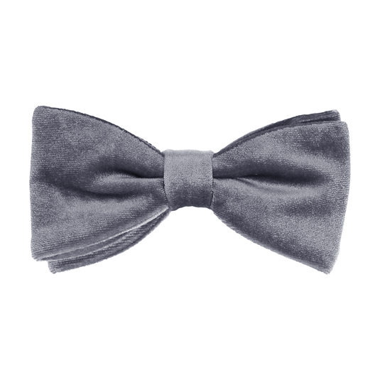 Silver Grey Velvet Bow Tie