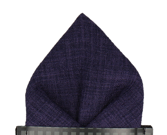 Purple Textured Cotton Linen Pocket Square