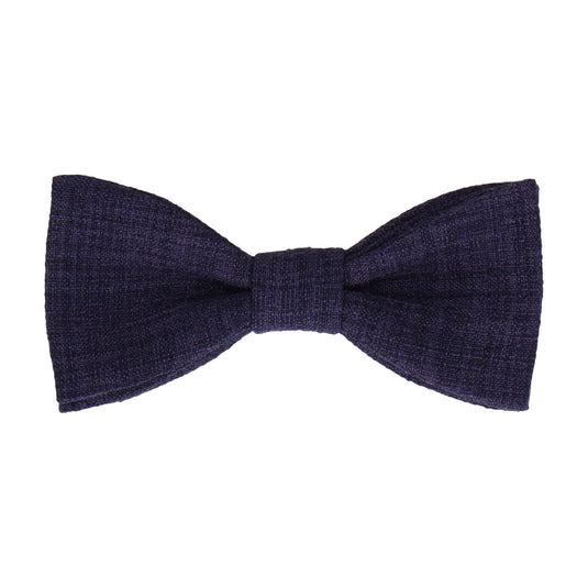 Purple Textured Cotton Linen Bow Tie