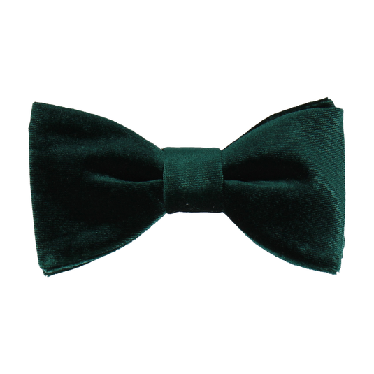 Bottle Green Velvet Bow Tie