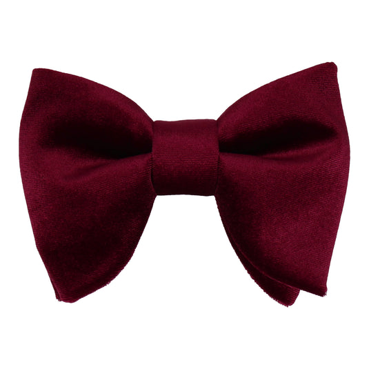 Claret Red Velvet Large Evening Bow Tie