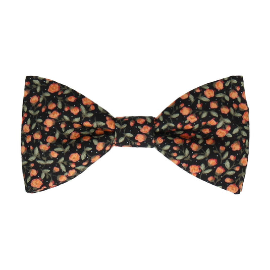 Navy Blue & Amber Ditsy Floral Bow Tie - Bow Tie with Free UK Delivery - Mrs Bow Tie