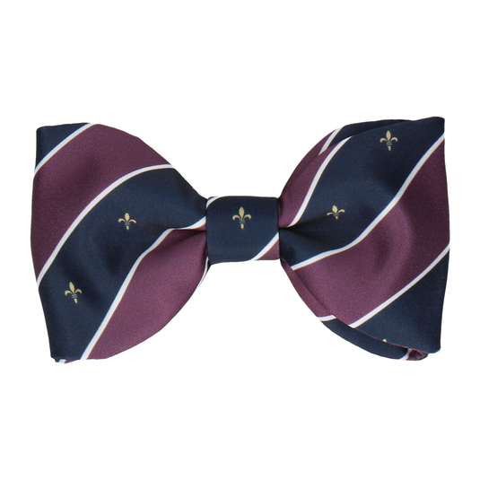 Striped Fleur de Lis Purple - Bow Tie with Free UK Delivery - Mrs Bow Tie